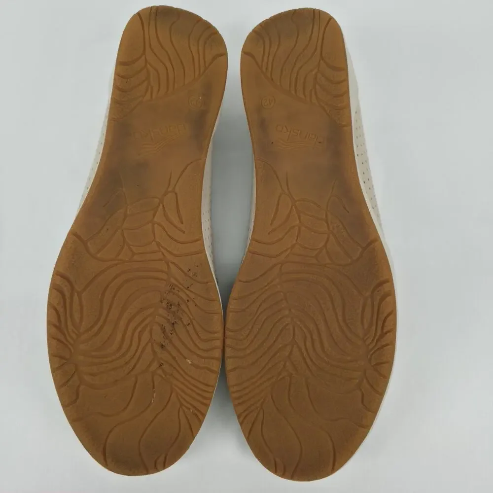 Dansko Odina Slip On Comfort Shoe Perforated Cream Nubuck Leather US 11